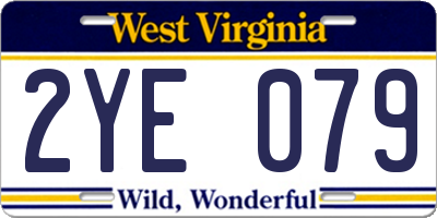 WV license plate 2YE079