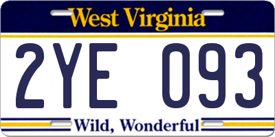 WV license plate 2YE093