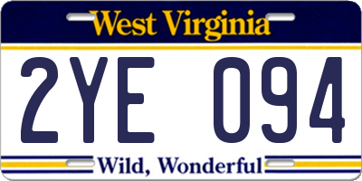 WV license plate 2YE094