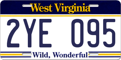 WV license plate 2YE095