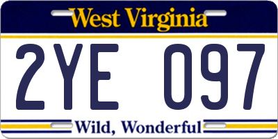 WV license plate 2YE097