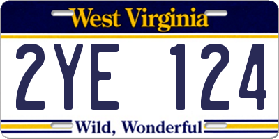 WV license plate 2YE124