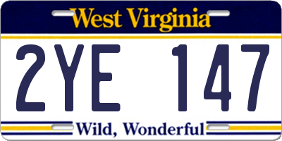 WV license plate 2YE147