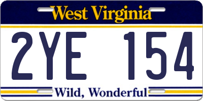 WV license plate 2YE154