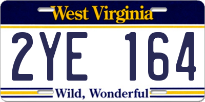WV license plate 2YE164