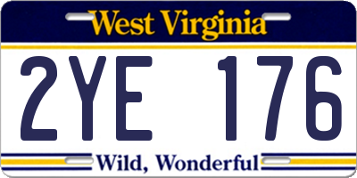WV license plate 2YE176