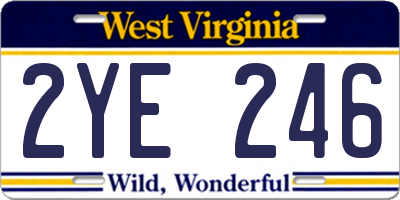 WV license plate 2YE246