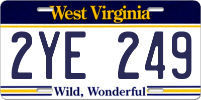 WV license plate 2YE249