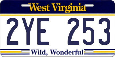 WV license plate 2YE253