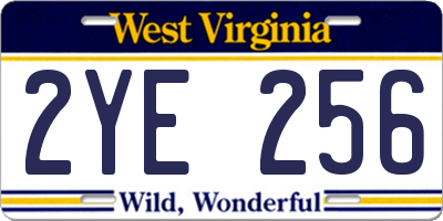 WV license plate 2YE256