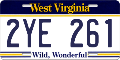 WV license plate 2YE261
