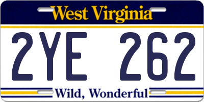 WV license plate 2YE262