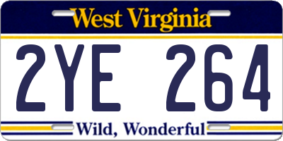 WV license plate 2YE264