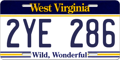 WV license plate 2YE286