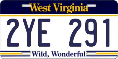 WV license plate 2YE291