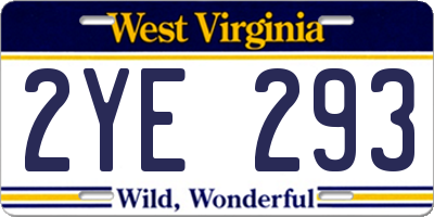 WV license plate 2YE293
