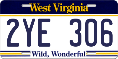 WV license plate 2YE306
