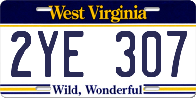 WV license plate 2YE307