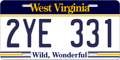 WV license plate 2YE331