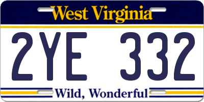 WV license plate 2YE332