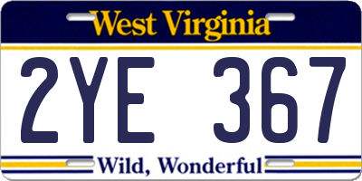 WV license plate 2YE367