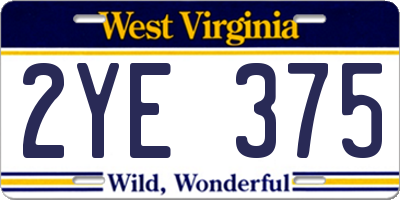 WV license plate 2YE375