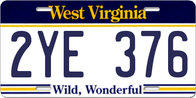 WV license plate 2YE376
