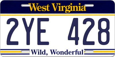 WV license plate 2YE428