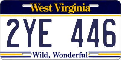 WV license plate 2YE446