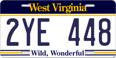WV license plate 2YE448