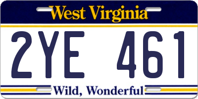 WV license plate 2YE461