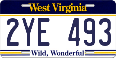 WV license plate 2YE493