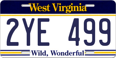 WV license plate 2YE499