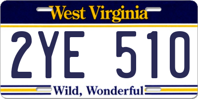 WV license plate 2YE510