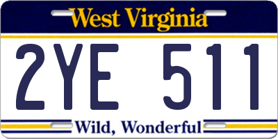 WV license plate 2YE511