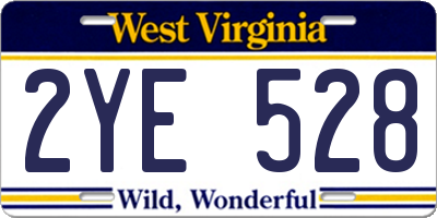 WV license plate 2YE528