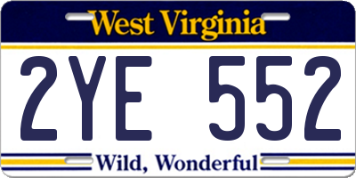 WV license plate 2YE552