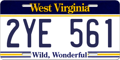 WV license plate 2YE561