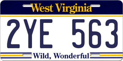 WV license plate 2YE563