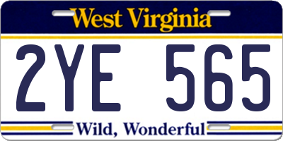 WV license plate 2YE565