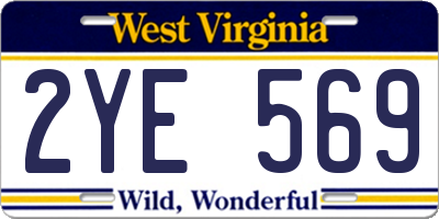 WV license plate 2YE569