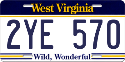 WV license plate 2YE570