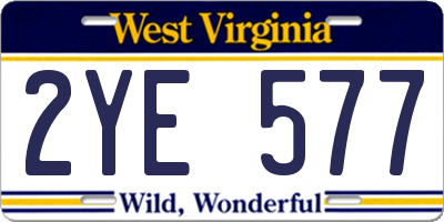 WV license plate 2YE577