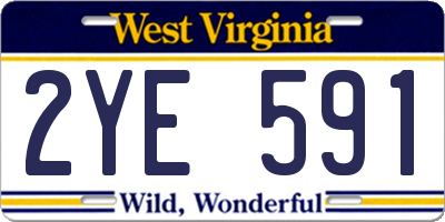 WV license plate 2YE591