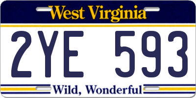 WV license plate 2YE593