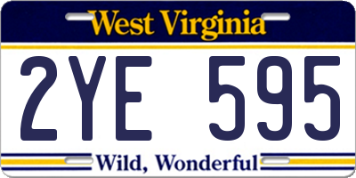 WV license plate 2YE595