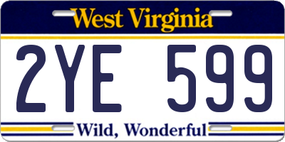 WV license plate 2YE599