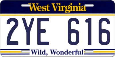 WV license plate 2YE616