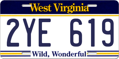 WV license plate 2YE619