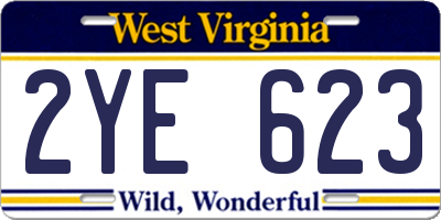 WV license plate 2YE623